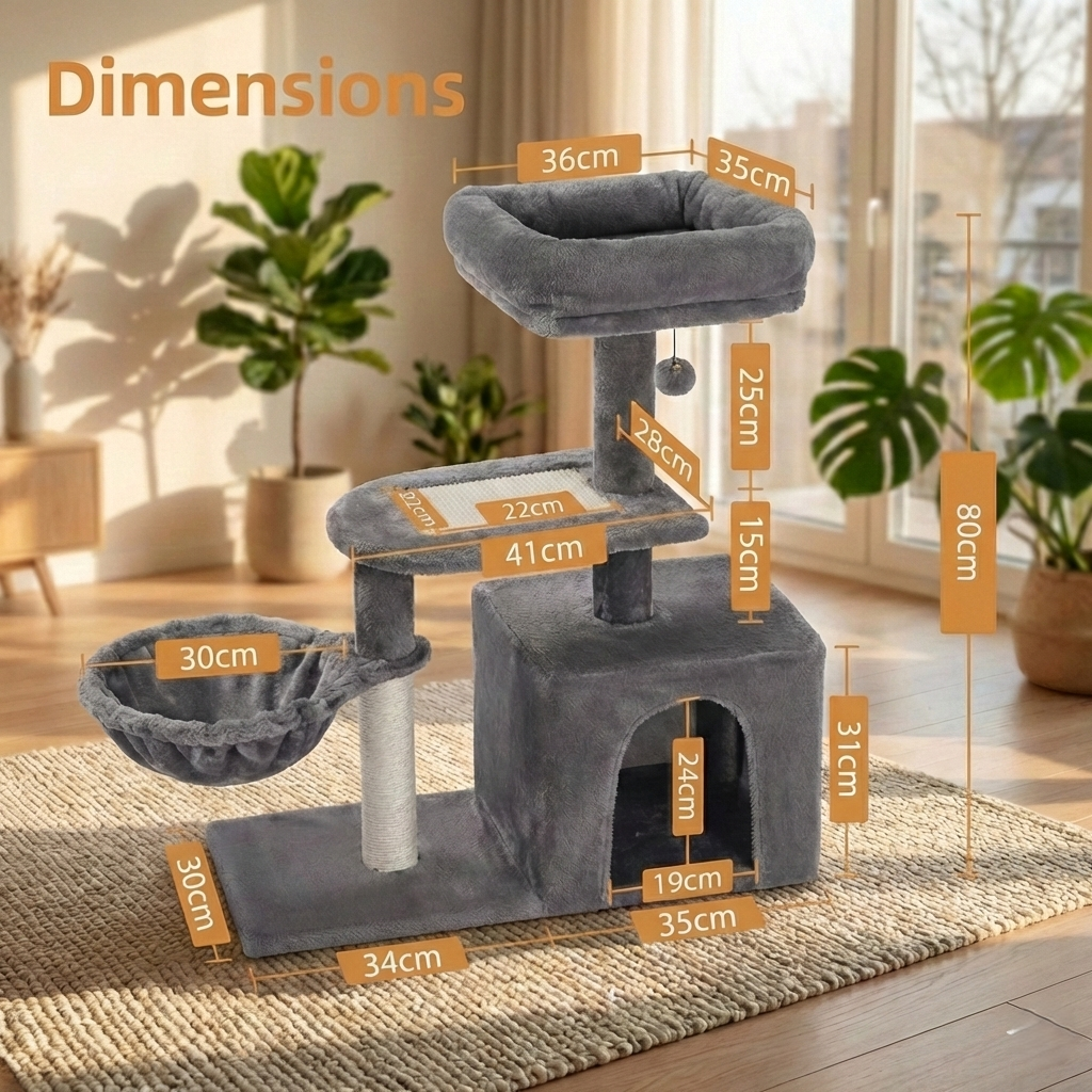 Arbre à Chat Modulable Flexi-Tower HammiePets - Base Pivotante 180° - Design Compact Appartement