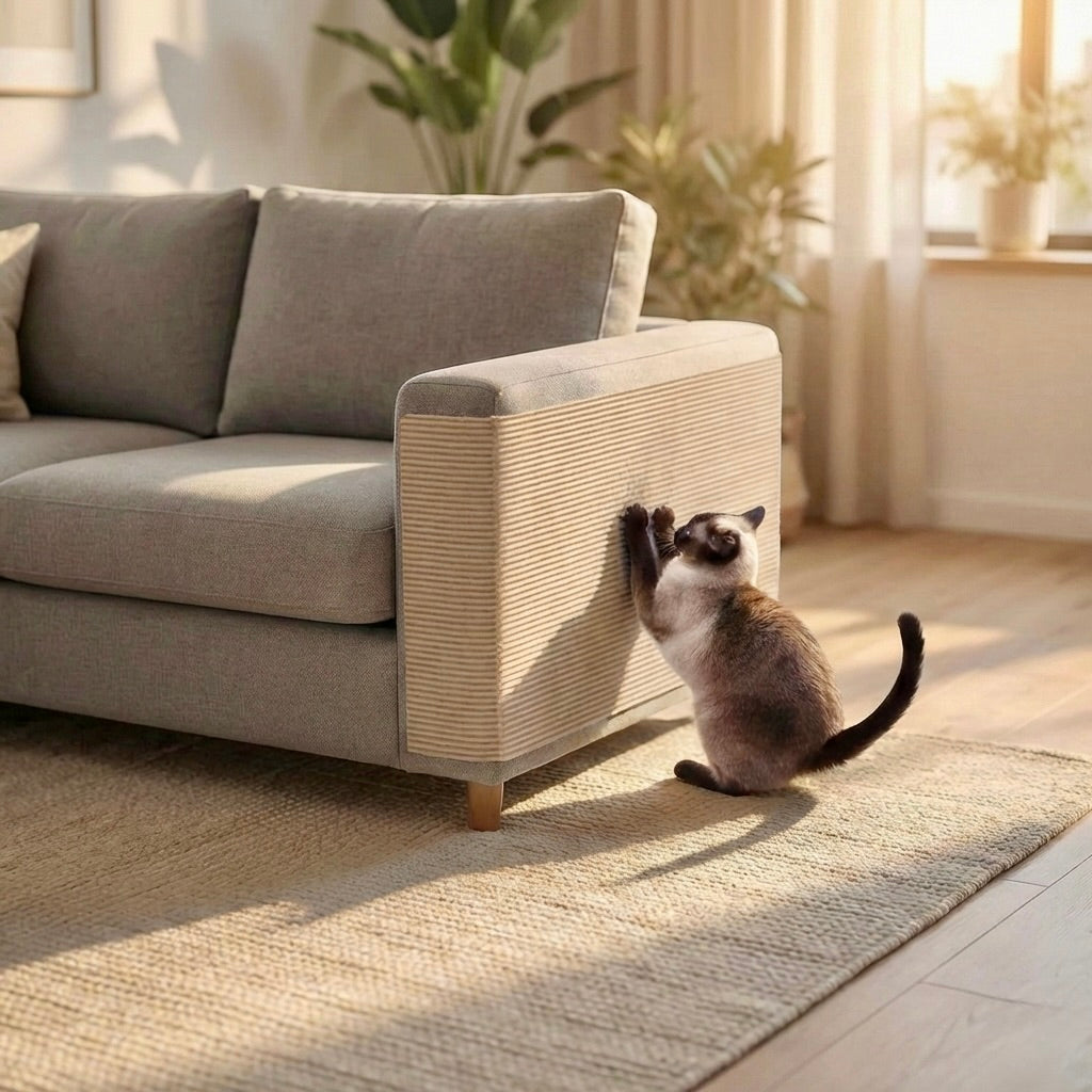 Tapis Griffoir Protect-Meuble HammiePets - Protection Canapé en Sisal Naturel - Flexible & Universel