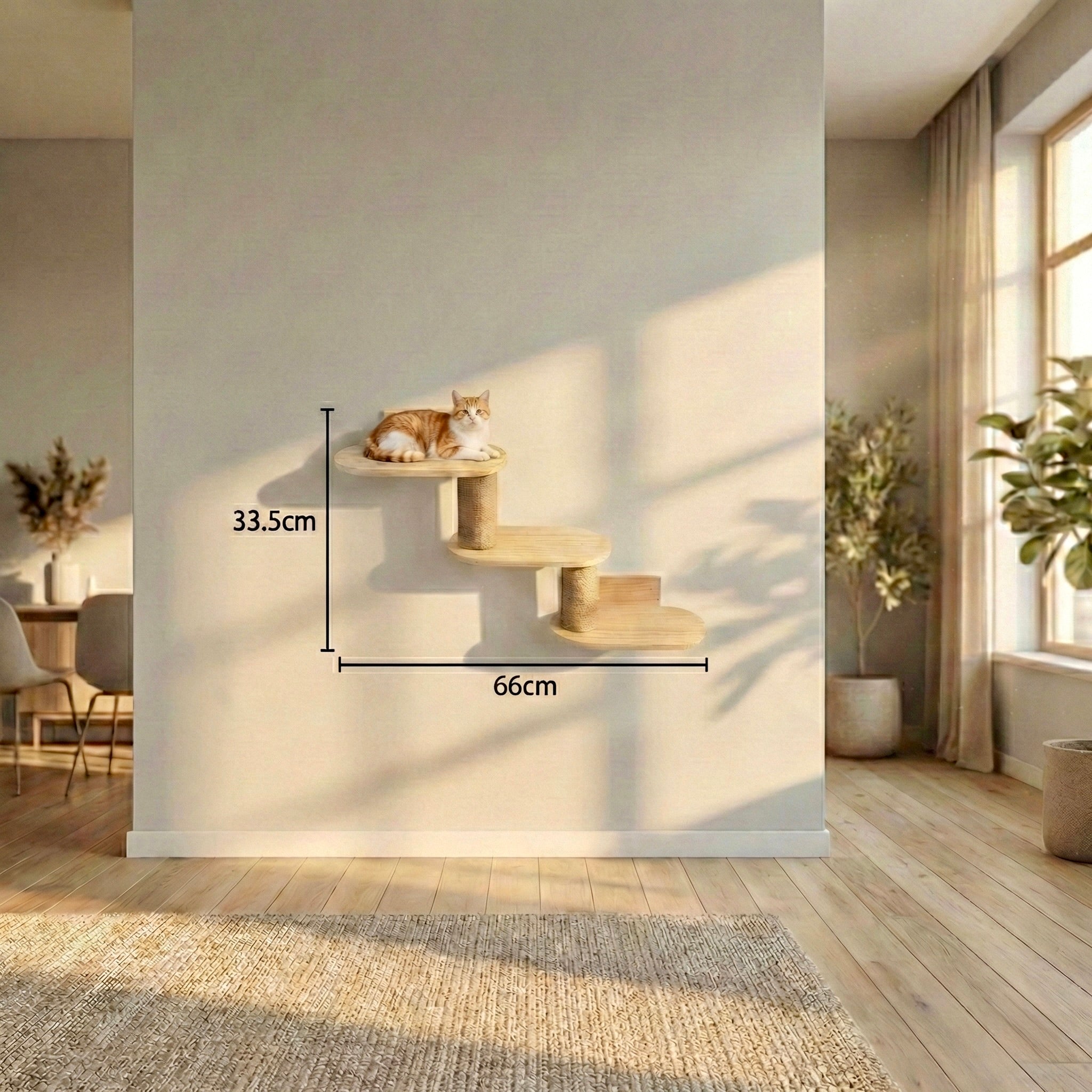 Parcours Mural SkyWalk HammiePets - Arbre à Chat Mural en Bois de Pin Massif - Modulable & Gain de Place