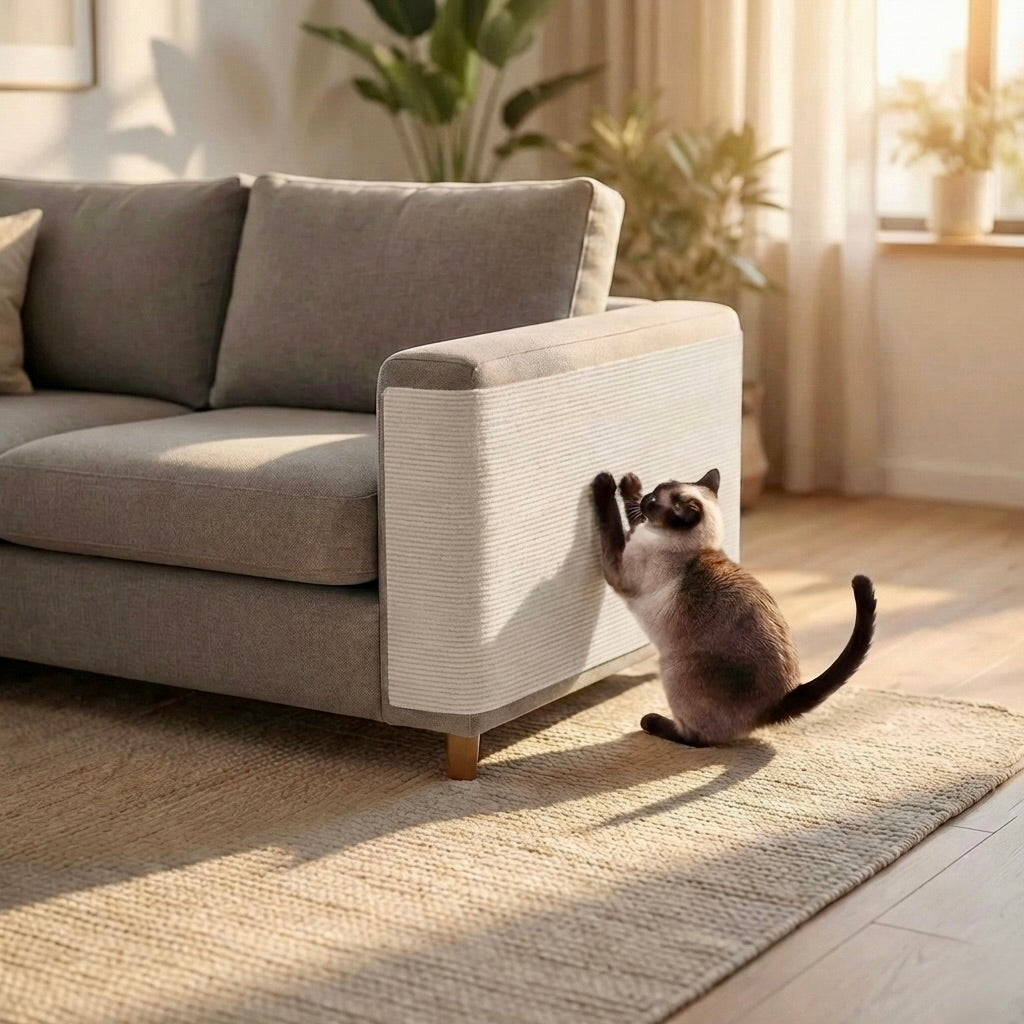 Tapis Griffoir Protect-Meuble HammiePets - Protection Canapé en Sisal Naturel - Flexible & Universel