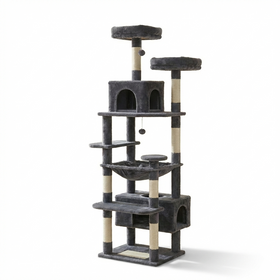 Arbre à chat XXL SkyPalace 184cm pour Maine Coon, 8 niveaux, avec plateformes, sisal et espaces de repos, de la marque HammiePets.