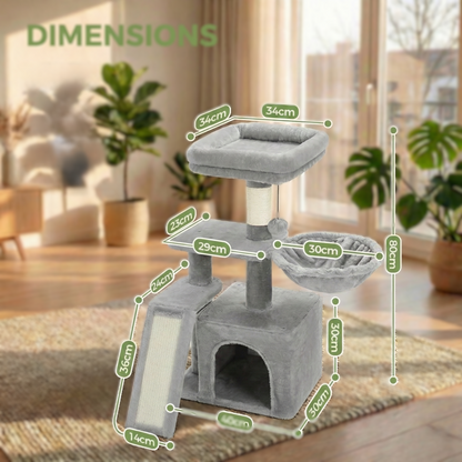 Arbre à Chat Modulable Flexi-Tower HammiePets - Base Pivotante 180° - Design Compact Appartement