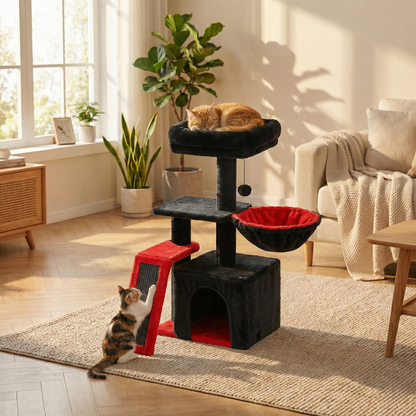 Arbre à Chat Modulable Flexi-Tower HammiePets - Base Pivotante 180° - Design Compact Appartement