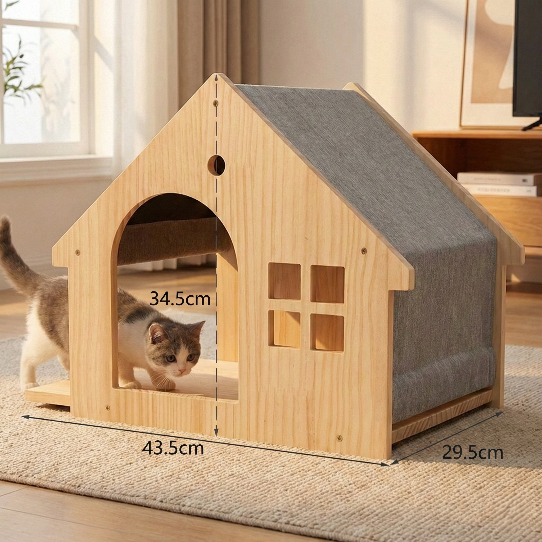 Parcours Mural pour Chat SkyWalk HammiePets - Arbre à Chat Mural en Bois de Pin Massif - Modulable & Gain de Place