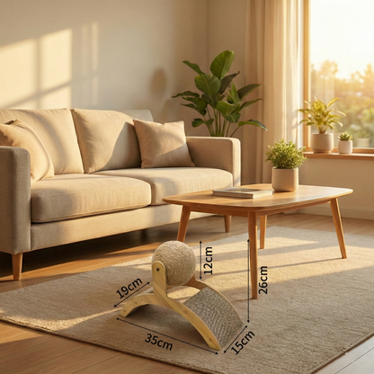 Balle Griffoir Rotative HammiePets - Jouet Interactif en Sisal et Bois Massif - Protection Canapé