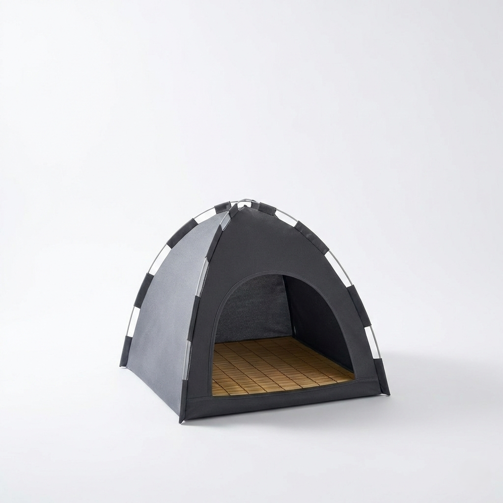 Lit Grotte Refuge HammiePets - Panier Chat Apaisant en Forme de Tente - Gris - Tailles M/L/XL