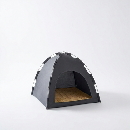 Lit Grotte Refuge HammiePets - Panier Chat Apaisant en Forme de Tente - Gris - Tailles M/L/XL