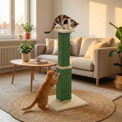 Griffoir Cactus Arizona HammiePets - 81cm - Poteau à Griffer en Sisal Naturel et Bois