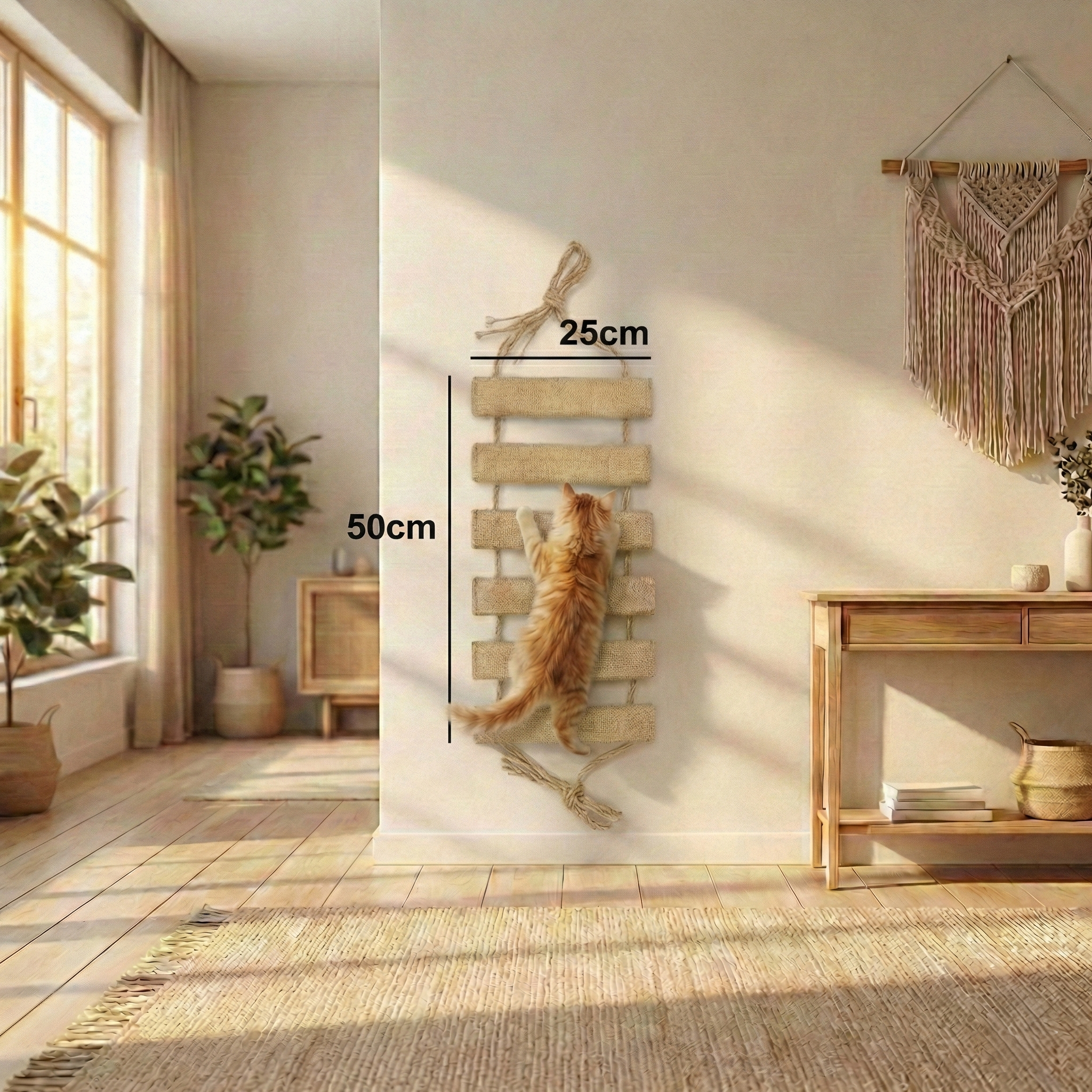 Parcours Mural pour Chat SkyWalk HammiePets - Arbre à Chat Mural en Bois de Pin Massif - Modulable & Gain de Place