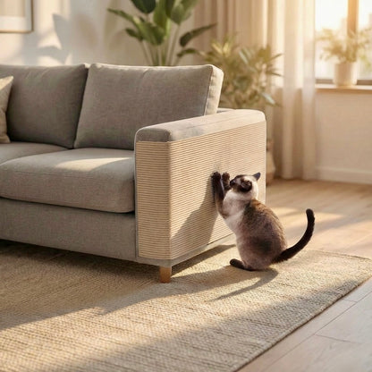 Tapis Griffoir Protect-Meuble HammiePets - Protection Canapé en Sisal Naturel - Flexible & Universel
