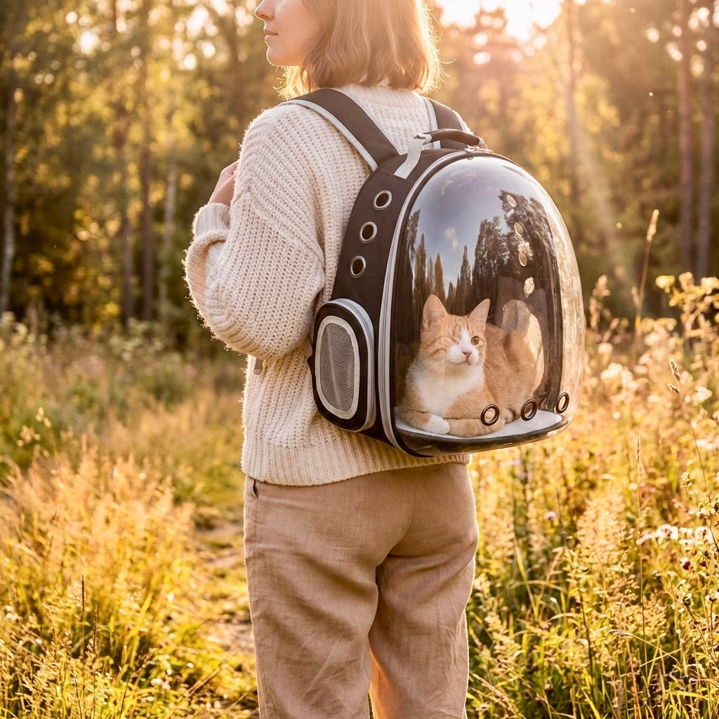 Sac à Dos de Transport Chat Astronaute HammiePets - Coque Rigide Ventilée - Jusqu'à 6.5kg
