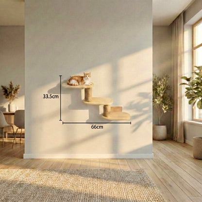 Parcours Mural SkyWalk HammiePets - Arbre à Chat Mural en Bois de Pin Massif - Modulable & Gain de Place
