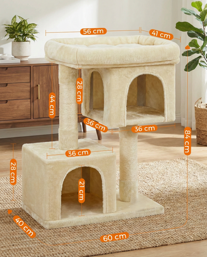 Arbre à Chat Loft Compact HammiePets - 84cm - Double Niche & Housse Lavable