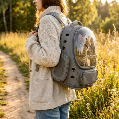 Sac à Dos de Voyage Explorateur HammiePets - Vue Panoramique & Coque Ventilée - Chat < 7kg