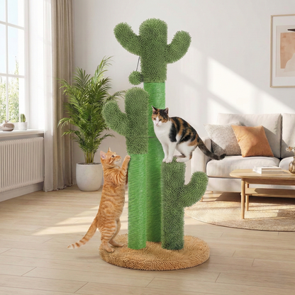 Griffoir Cactus XXL HammiePets 83cm - Arbre à Chat en Sisal Naturel pour Maine Coon et Grands Chats - Vert