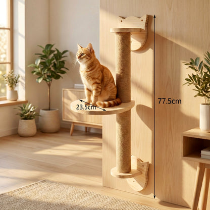 Parcours Mural SkyWalk HammiePets - Arbre à Chat Mural en Bois de Pin Massif - Modulable & Gain de Place