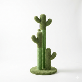 Griffoir Cactus XXL pour Maine Coon, 83cm en sisal avec 3 poteaux, design original, par HammiePets