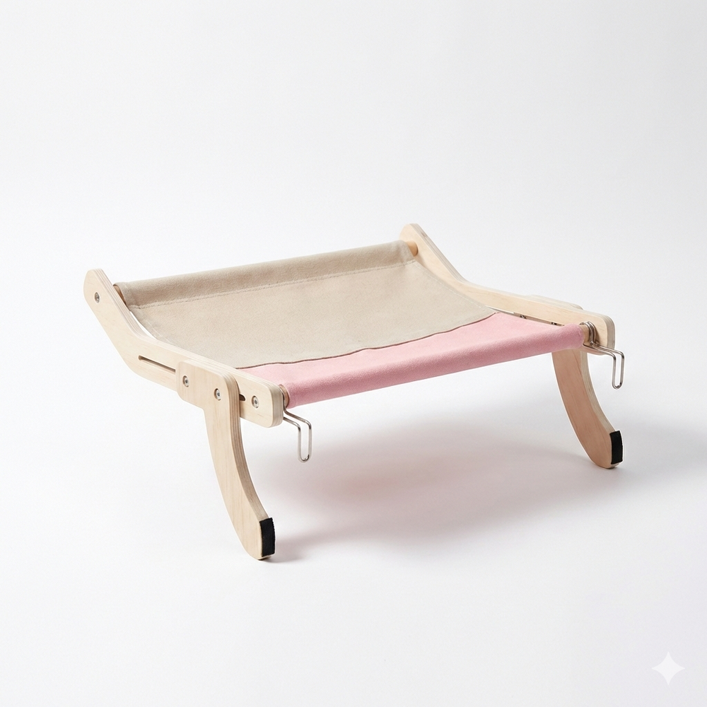 Hamac multi-supports pour chat HammiePets avec crochets pour fenêtre, capacité 18 kg, confortable et sécurisé pour chats.