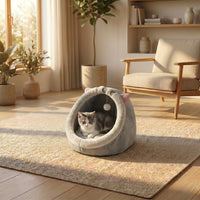 Lits grotte Little Bear Chat HammiePets en coton double face, confortable et douillet pour chats.