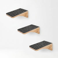 Modules muraux en bois massif pour chats, lot de 3, résistants aux rayures, par HammiePets, parfaits pour l’aménagement intérieur.