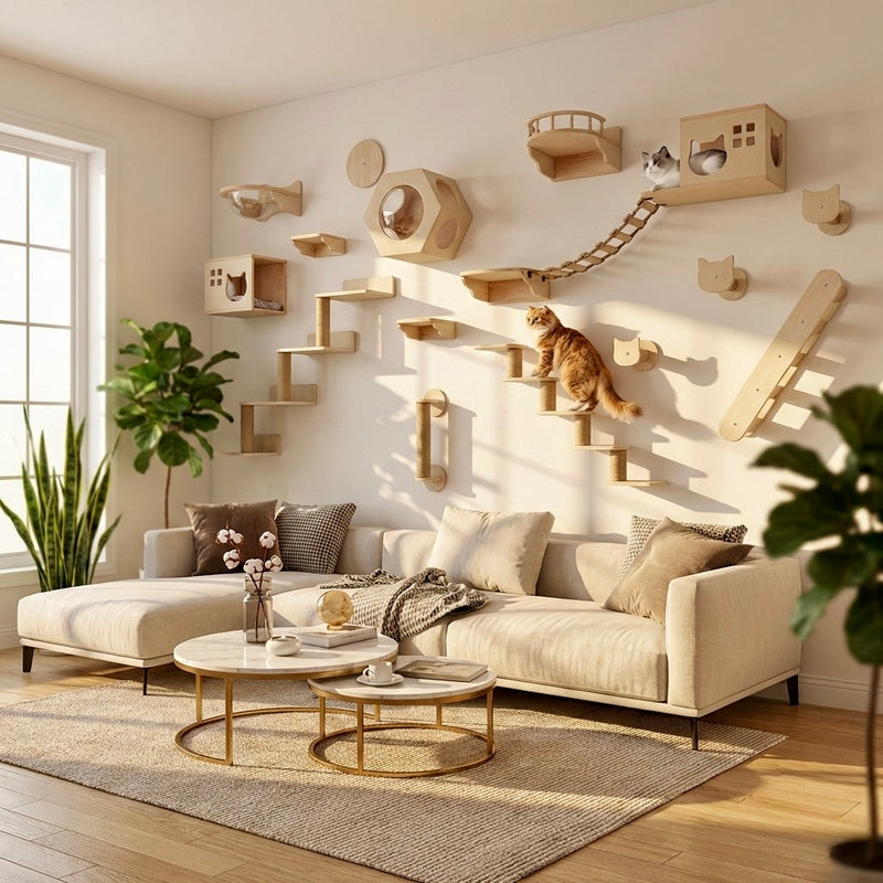 Mobilier mural HammiePets — modules en pin massif