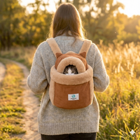Sac de transport souple pour chat HammiePets, cocon polaire chaud et pliable, idéal pour voyager avec confort.