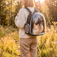 Sac à dos explorateur Oxford Chat HammiePets, sac à dos de transport avec design élégant et espace pour accessoires.