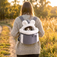 Sac transport souple pour chat HammiePets en tissu polaire chaud et pliable, idéal pour voyager avec votre chat.