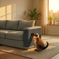 Tapis griffoir HammiePets Protect-Meuble auto-adhésif découpable pour chat, surface recouverte de fibres pour griffades.