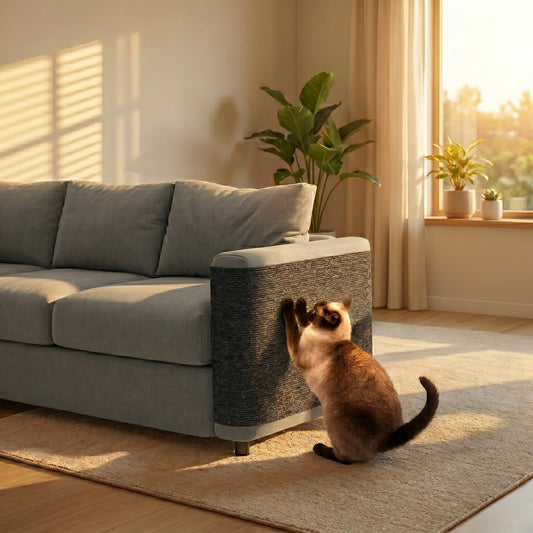 Tapis griffoir auto-adhésif HammiePets découpable, protection pour meubles, surface en tapis avec texture pour chat.