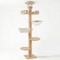 Tour sol-plafond Skyline XXL pour chat Maine Coon, structure multi-niveaux robuste et spacieux par HammiePets.